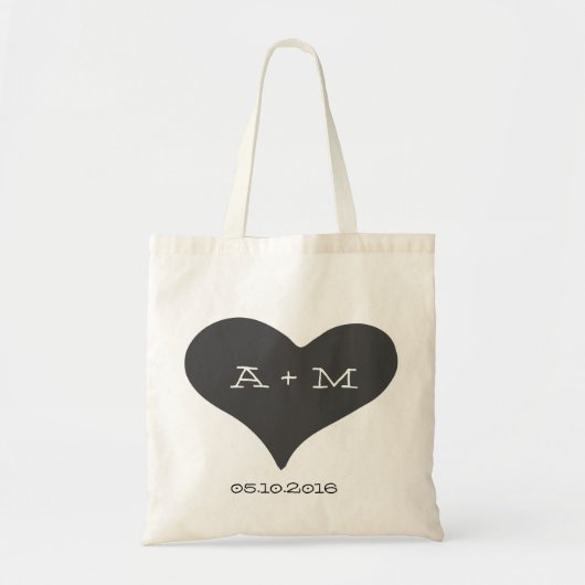 Whimsical Heart Monogram Wedding Tasche (Vorne)