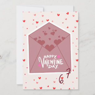 Whimsical Heart Umschlag Frohen Valentinstag Grü Feiertagskarte