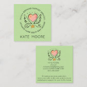 Whimsical Heart Wings Midfrau oder Doula Birth Coa Quadratische Visitenkarte (Vorne/Hinten)