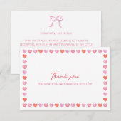 Whimsical Hearts Baby Shower  Dankeskarte (Vorne/Hinten)