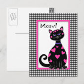 Whimsical Hearts Cat - Meow Postkarte (Vorne/Hinten)