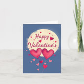 Whimsical Hearts & Moonlight Valentine's Day Karte (Vorderseite)