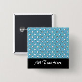 Whimsical Hearts on Blue Background Button (Vorne & Hinten)