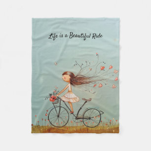 Whimsical Hearts & Petals: Süßes Geburtstagsfahrra Fleecedecke