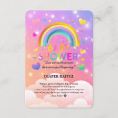 Whimsical Hearts & Rainbows Kinderdusche Begleitkarte (Vorderseite)