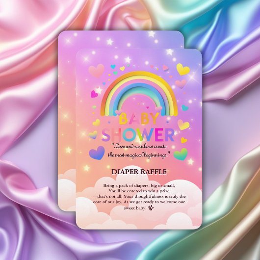 Whimsical Hearts & Rainbows Kinderdusche Begleitkarte