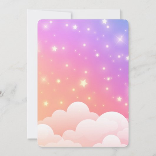 Whimsical Hearts & Rainbows Kinderdusche Einladung (Rückseite)