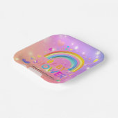 Whimsical Hearts & Rainbows Kinderdusche Pappteller (Gewinkelt)