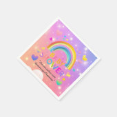 Whimsical Hearts & Rainbows Kinderdusche Serviette (Ecke)