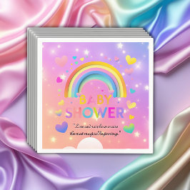 Whimsical Hearts & Rainbows Kinderdusche Serviette