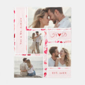 Whimsical Hearts Romantisches Chic Foto Collage Ge Fleecedecke (Vorderseite)