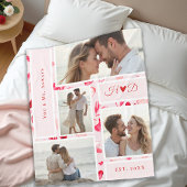 Whimsical Hearts Romantisches Chic Foto Collage Ge Fleecedecke