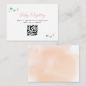 Whimsical Hearts & Stars Baby Registry QR Code Begleitkarte (Vorne/Hinten)