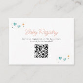 Whimsical Hearts & Stars Baby Registry QR Code Begleitkarte (Vorderseite)
