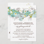 Whimsical Hearts und Blume Hochzeitseinladungen Einladung (Vorne/Hinten)