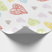 Whimsical Hearts Valentinstag Geschenkpapier (Ecke)