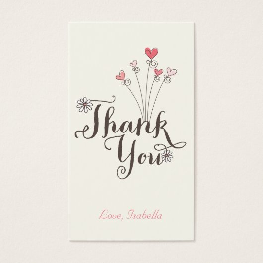 Whimsical Hearts Vielen Dank, dass Sie Script DIY (Vorderseite)