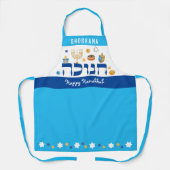 Whimsical Hebrew Hanukkah Menorah Dreidel Donut Schürze (Vorderseite)