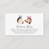 Whimsical Hedgehog Chef Baker Books Baby Shower  Begleitkarte (Vorderseite)