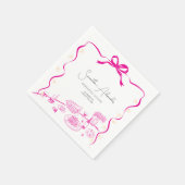 Whimsical Heirate-Mich-Hähnchen-Pasta-Hochzeitspro Serviette (Ecke)