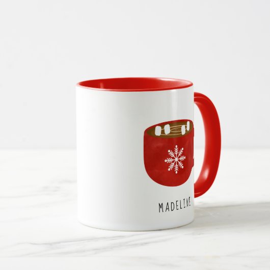 Whimsical heißer Kakao Snowflake Kaffee Tasse (VorderseiteRechts)