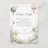 Whimsical Heißluftballon Diapper Raffle Begleitkarte (Vorderseite)