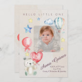 Whimsical Hello Little One Announcement Einladung (Vorne/Hinten)