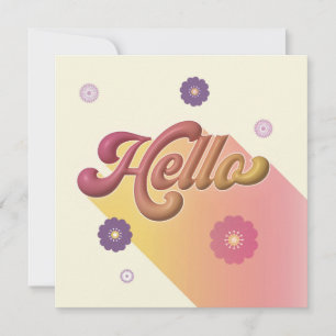 Whimsical Hello Note Card Mitteilungskarte