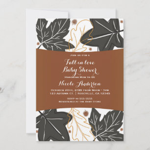 Whimsical Herbst Blätter & Eicheln Baby Shower Einladung