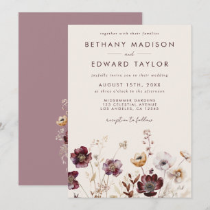 Whimsical Herbst-Blumenhochzeit Einladung