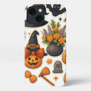 Whimsical Herbst Halloween Cat iPhone Case - Niedl 13 Hülle