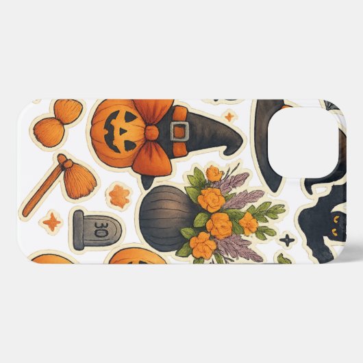 Whimsical Herbst Halloween Cat iPhone Case - Niedl iPhone Hülle (Rückseite (Horizontal))