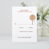 Whimsical Herbst Herbstlaub Pop Tree Chic Hochzeit RSVP Karte (Stehend Vorderseite)