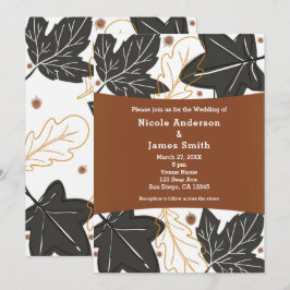 Whimsical Herbst Herbstlaube & Acorns Hochzeit Einladung