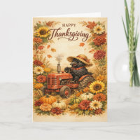Whimsical Herbst Krähe Traktor Erntedankfest