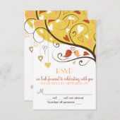 Whimsical Herbst Lovebirds RSVP Card lädt ein (Vorne/Hinten)