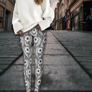 Whimsical Herbst Winter Egg Blume drucken Leggings