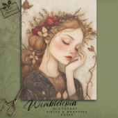 Whimsical Herbstküche mit Blumenkronendekoupage Seidenpapier