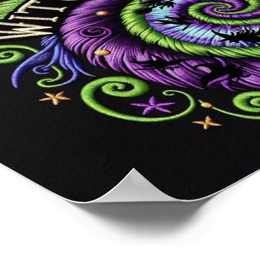 Whimsical Hexe Art Halloween Design zu Spaß Poster (Ecke)