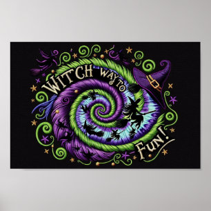 Whimsical Hexe Art Halloween Design zu Spaß Poster