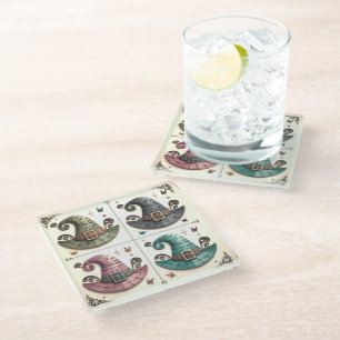 Whimsical Hexen Glasuntersetzer