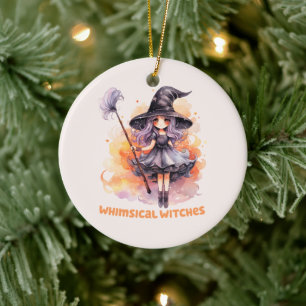 Whimsical Hexen Keramik Ornament
