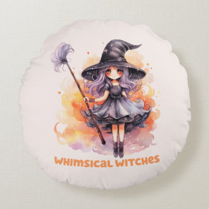 Whimsical Hexen Rundes Kissen