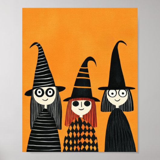 Whimsical Hexen Spooky Niedlich Halloween Poster (Vorne)