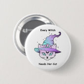 Whimsical Hexenkatze Button (Vorne & Hinten)
