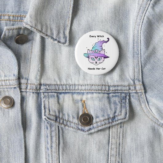 Whimsical Hexenkatze Button (Beispiel)