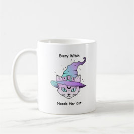 Whimsical Hexenkatze Kaffeetasse