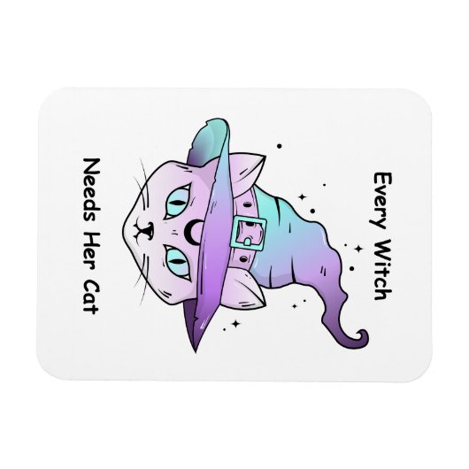 Whimsical Hexenkatze Magnet (Horizontal)