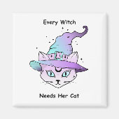 Whimsical Hexenkatze Magnet (Vorne)