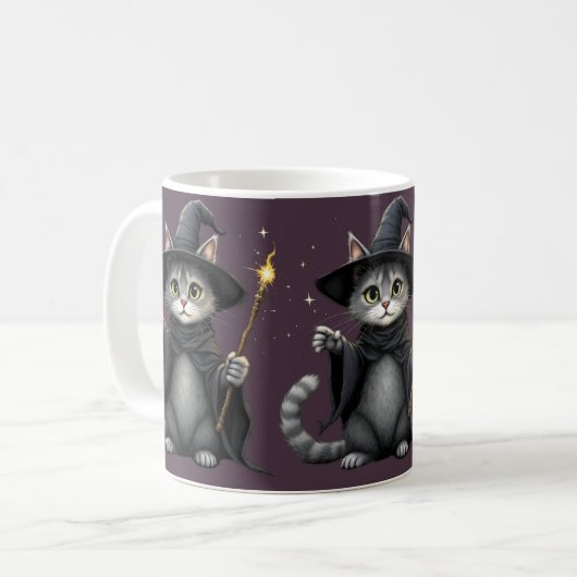 Whimsical Hexenkatze Tasse (Vorderseite Links)
